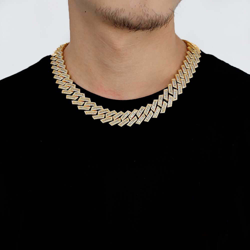 18mm Prong Diamond Miami Cuban Link Chain