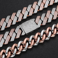 20mm Diamond Two - Tone Miami Cuban Link Chain - CRAZY DIAMOND DRIP