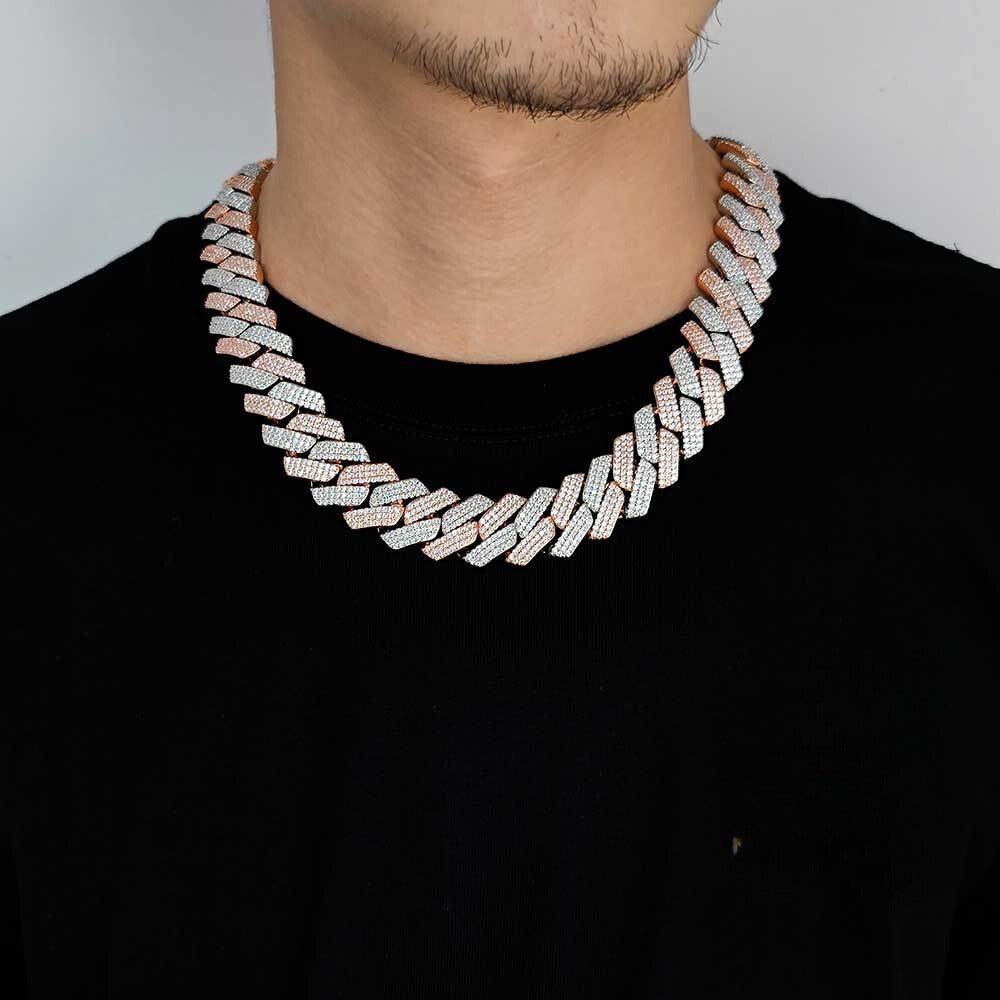 20mm Diamond Two-Tone Miami Cuban Link Chain