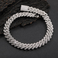 20mm S925 Sliver VVS Moissaite Miami Cuban Link Chain - CRAZY DIAMOND DRIP