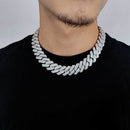 20mm S925 Sliver VVS Moissaite Miami Cuban Link Chain - CRAZY DIAMOND DRIP