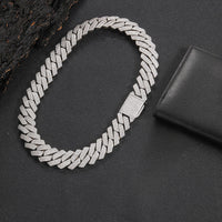 20mm S925 Sliver VVS Moissaite Miami Cuban Link Chain - CRAZY DIAMOND DRIP