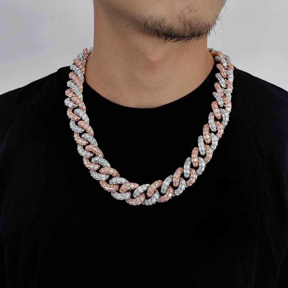 21mm Diamond Two-Tone Miami Cuban Link Chain