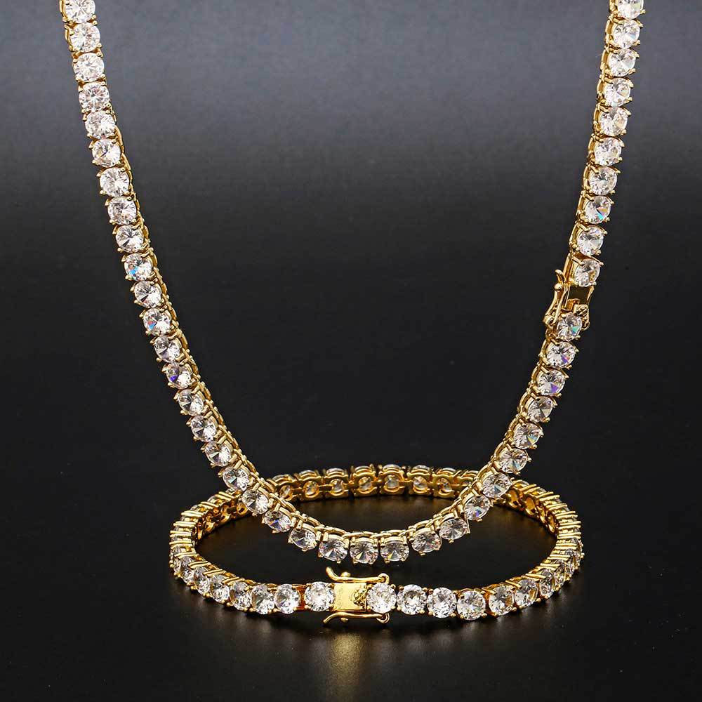 3mm Diamond Tennis Necklace&Bracelet-All Sizes