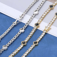 4mm Diamond Four - Leaf Clover Tennis Chain - CRAZY DIAMOND DRIP