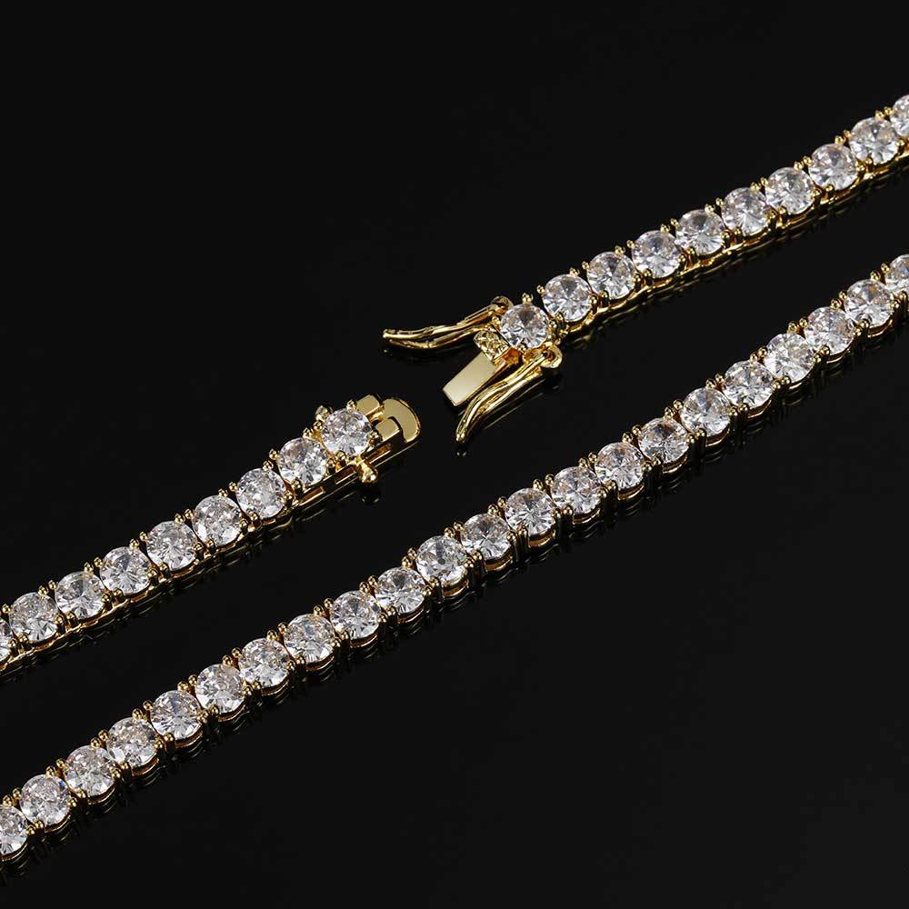 4mm Diamond Tennis Chain&Bracelet - All Sizes - CRAZY DIAMOND DRIP