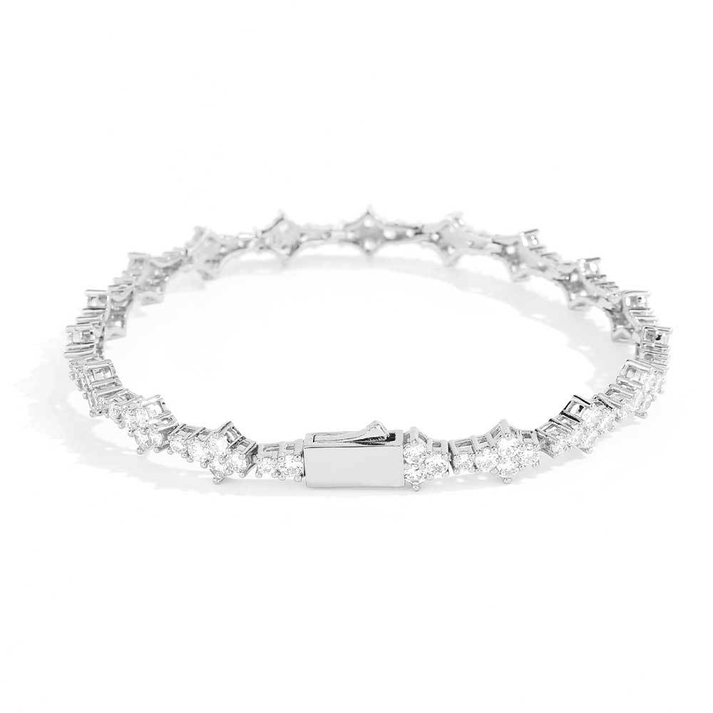 6.5mm Diamond Cross Tennis Bracelet