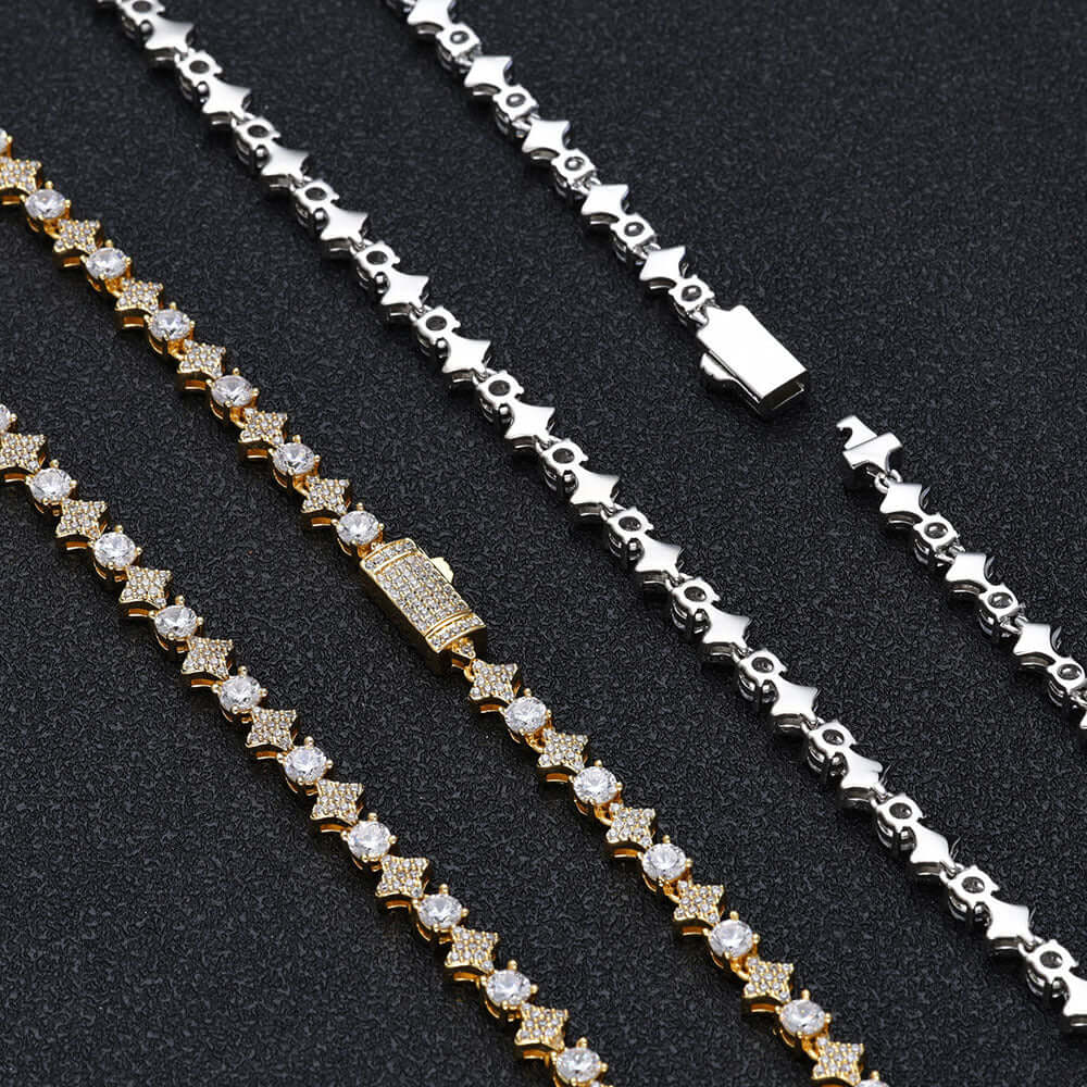 6mm Diamond Star Tennis Chain - CRAZY DIAMOND DRIP