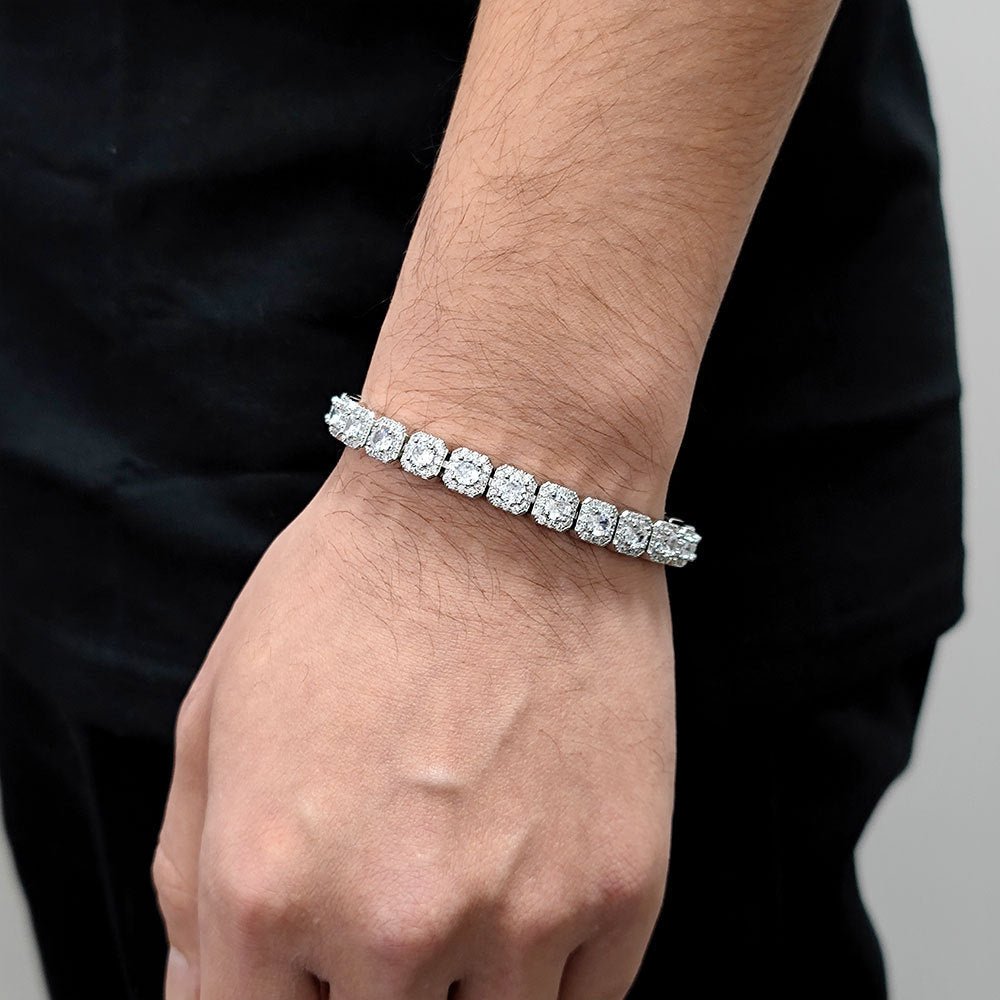 7mm Diamond Halo Bracelet