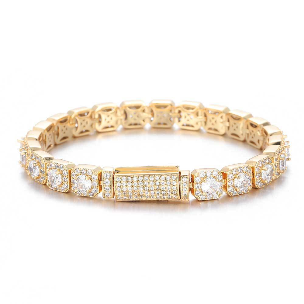 7mm Diamond Halo Bracelet - CRAZY DIAMOND DRIP