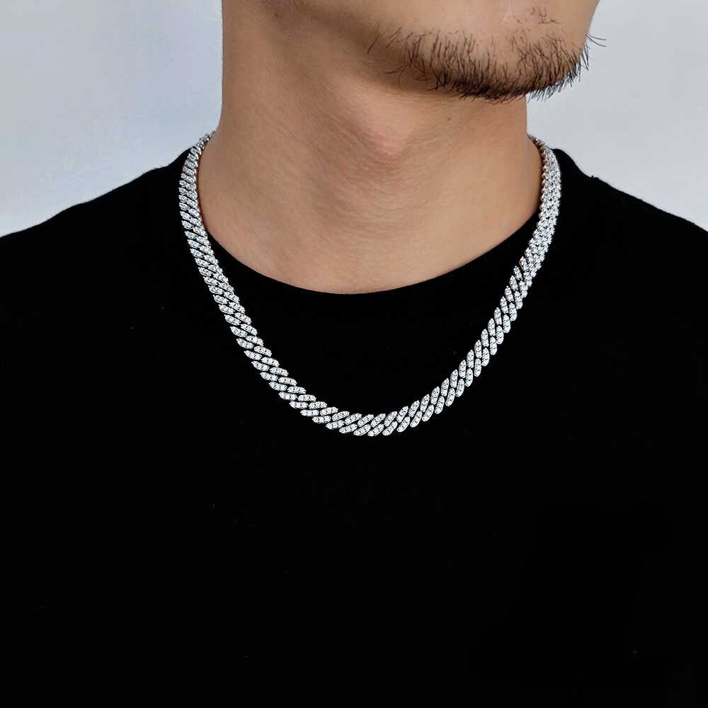 8mm Prong Diamond Miami Cuban Link Chain