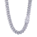 18mm S925 VVS  Baguette Moissanite  Cuban Link Chain