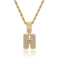 A-Z Baguette Diamond Letter Pendant