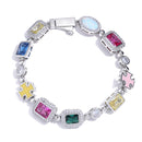 Luxury Multi-Colored Gemstone&Cross Bracelet