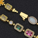 Luxury Multi-Colored Gemstone&Cross Necklace