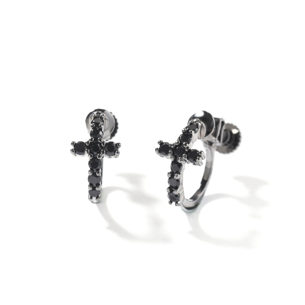 Diamond Cross Earrings