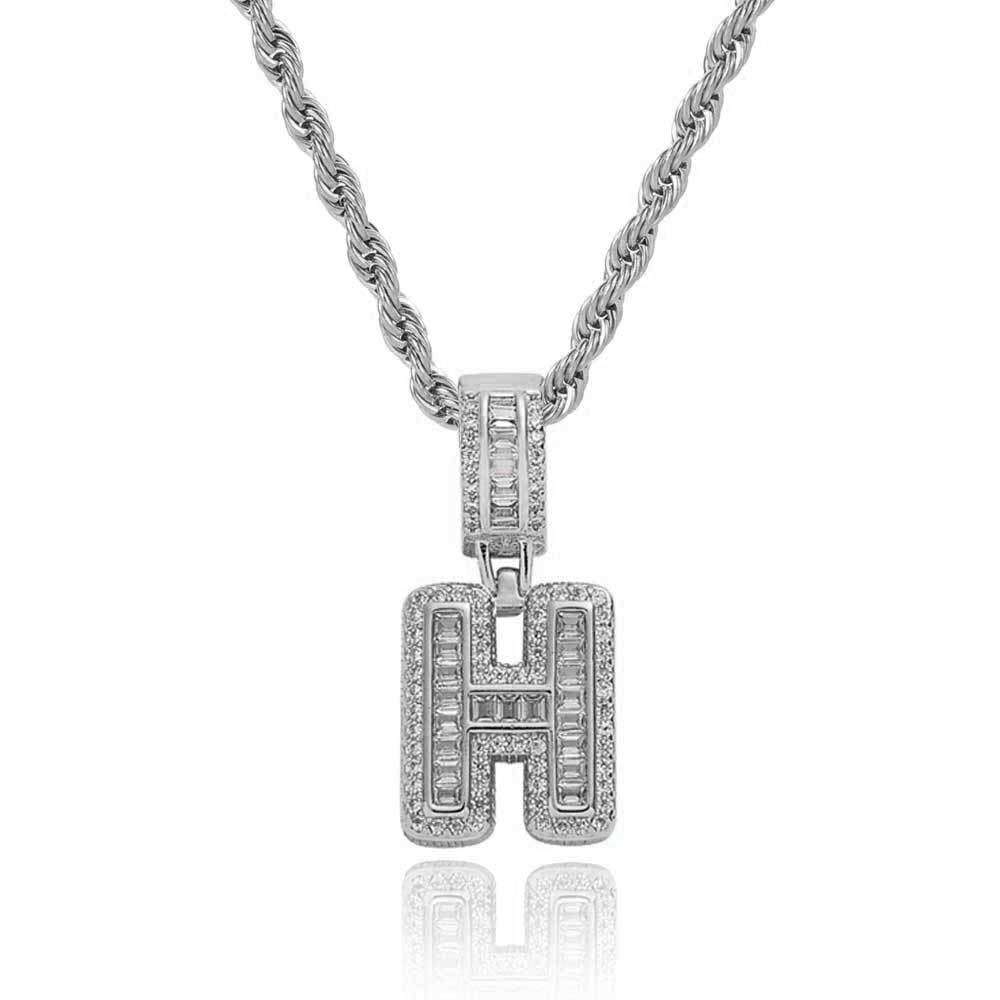 A-Z Baguette Diamond Letter Pendant