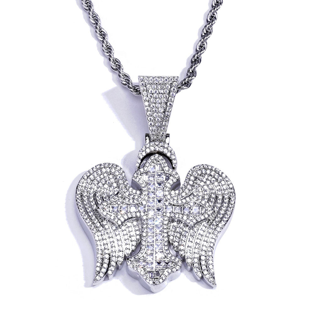 Diamond Archangel Cross Pendant