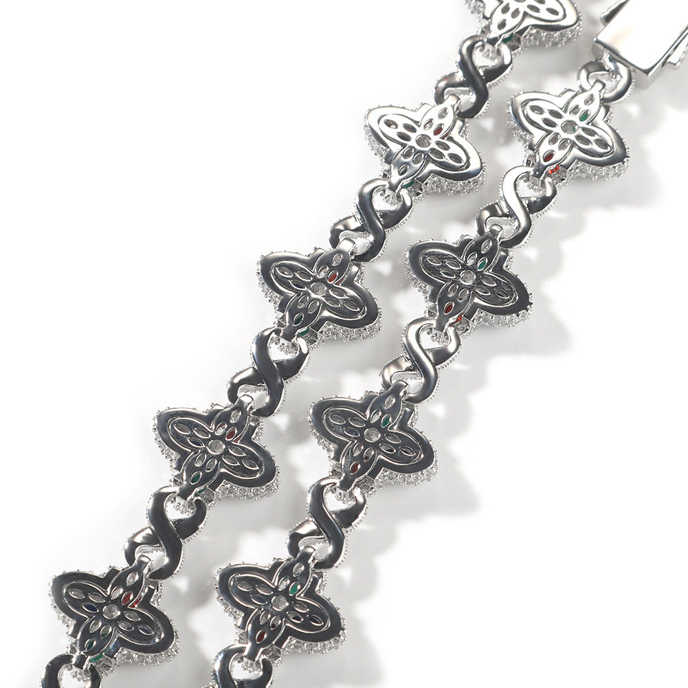 Diamond Infinity Four-Leaf Clover Bracelet