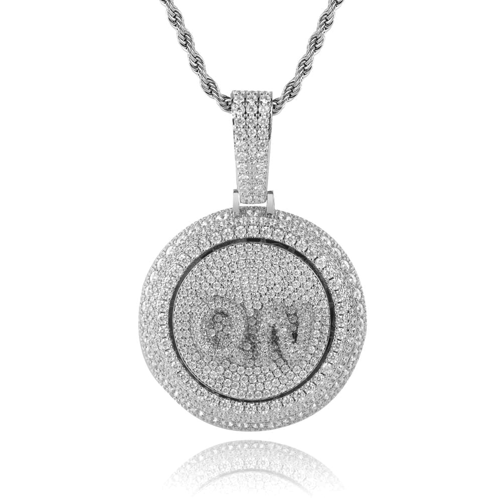 Custom Rotatable Name Diamond Pendant