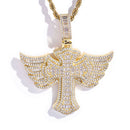 Diamond Angel Cross Pendant - CRAZY DIAMOND DRIP