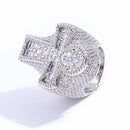 Diamond Ankn Cross Ring - CRAZY DIAMOND DRIP