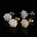 Diamond Flower Cluster Stud Earrings - CRAZY DIAMOND DRIP