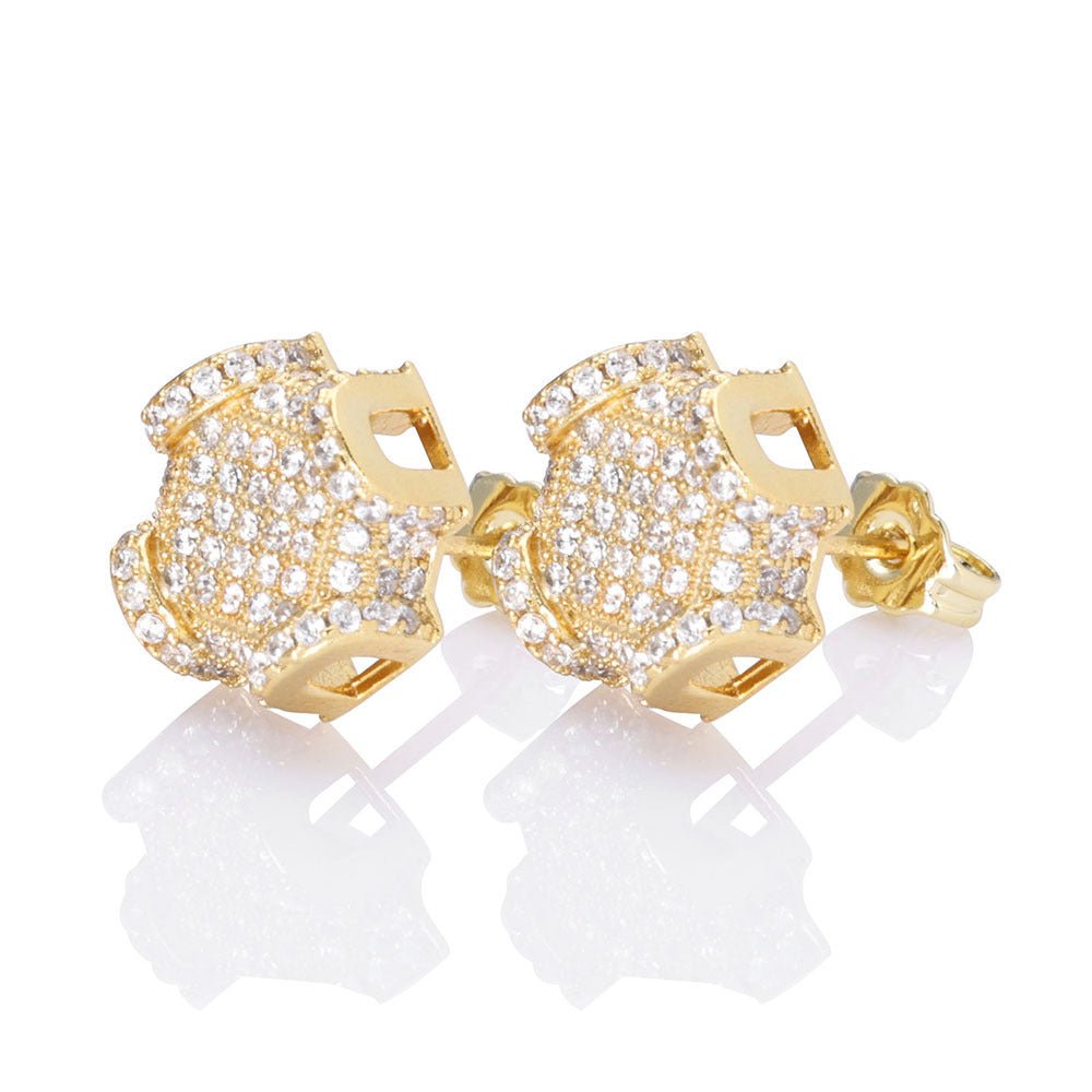 Diamond Fortress Stud Earrings