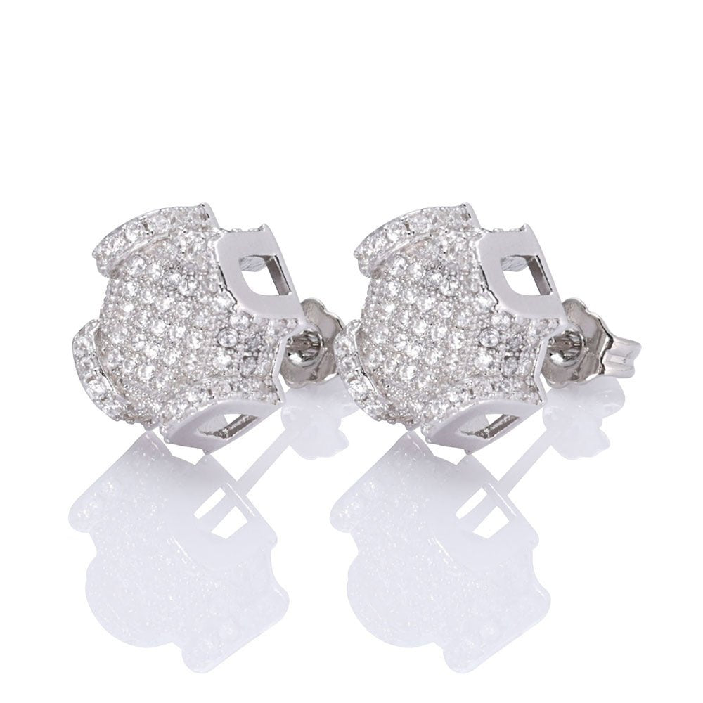 Diamond Fortress Stud Earrings