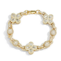 Diamond Four - Leaf Clover Ball Bracelet - CRAZY DIAMOND DRIP