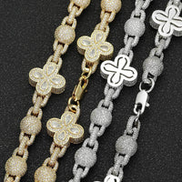 Diamond Four - Leaf Clover Ball Tennis Chain - CRAZY DIAMOND DRIP