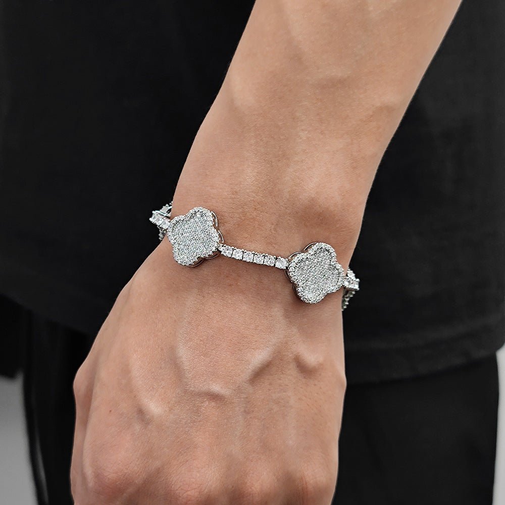 Diamond Four-Leaf Clover Tennis Bracelet