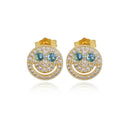 Diamond Smile Face Stud Earrings - CRAZY DIAMOND DRIP