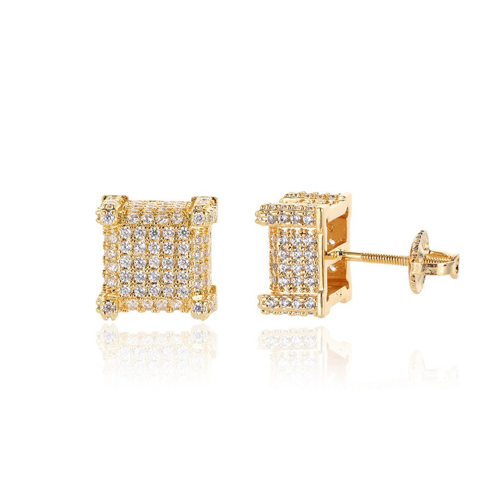 Diamond Square Stud Earrings