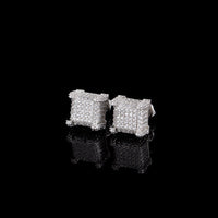 Diamond Square Stud Earrings - CRAZY DIAMOND DRIP