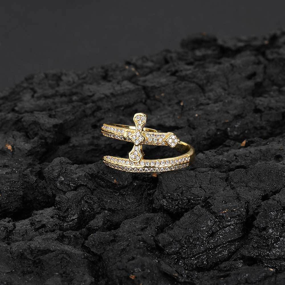 Diamond Sword Open Ring - CRAZY DIAMOND DRIP