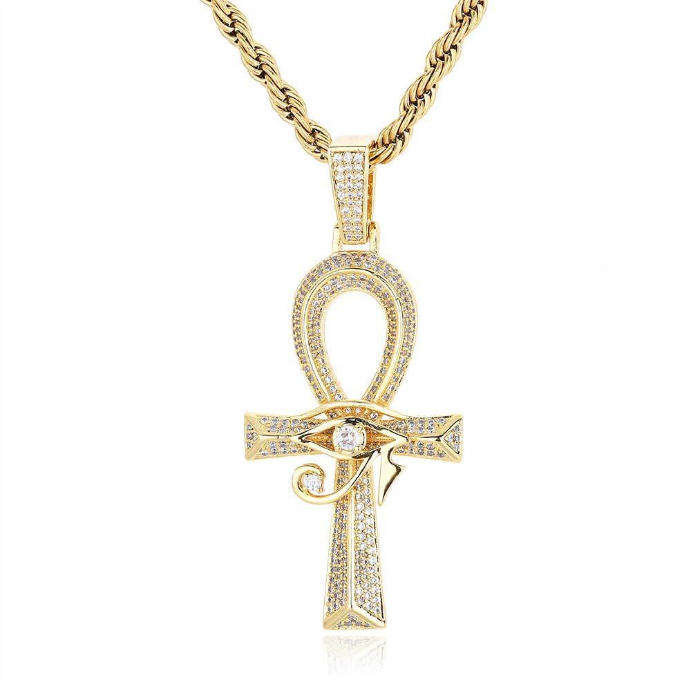 Eye Of Horus Ankn Cross Diamond Pendant