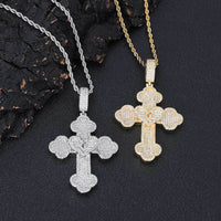 Heart Broken Cross Diamond Pendant - CRAZY DIAMOND DRIP