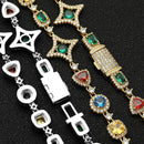 Multi - Colored Gemstone Cuban Link Chain - CRAZY DIAMOND DRIP