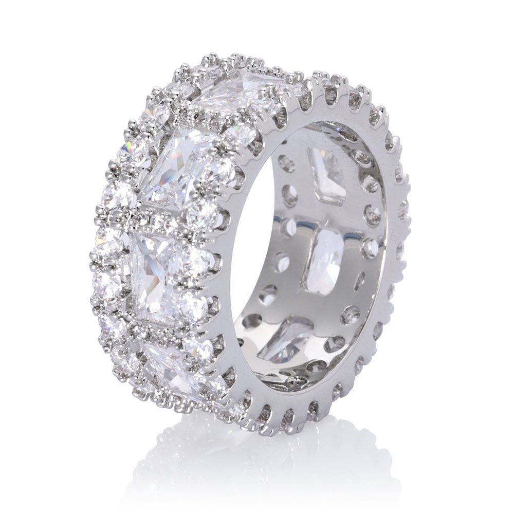 S925 Sliver VVS Moissanite Baguette Ring