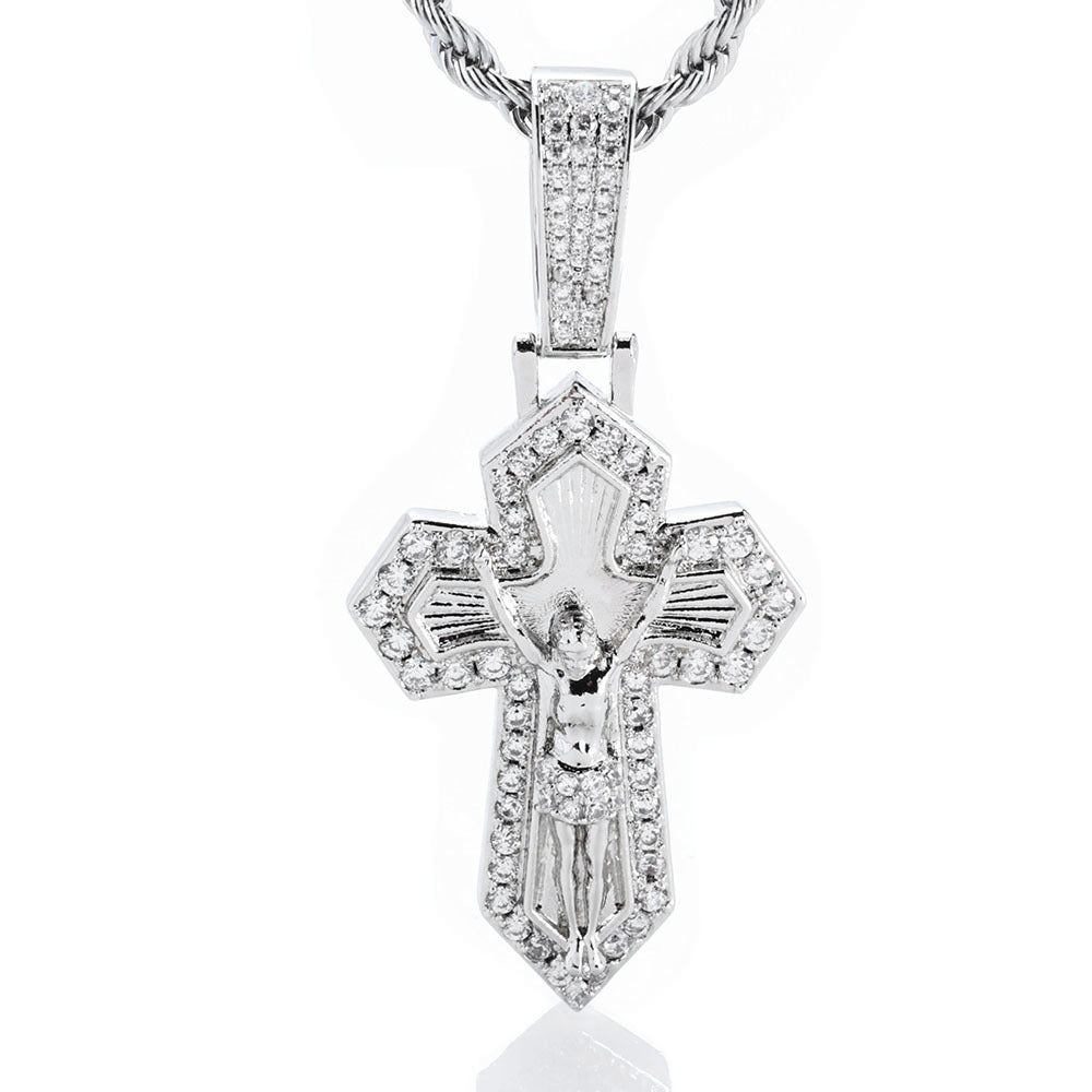 S925 Sliver VVS Moissanite Crucifixion Of Jesus Pendant